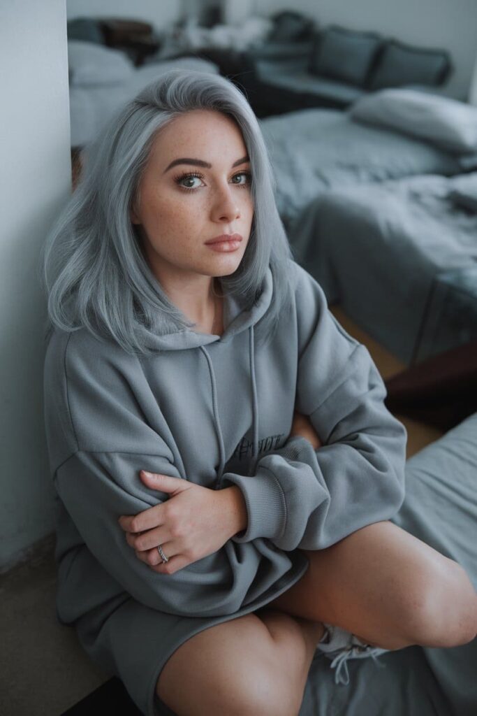 Silver Brunette_ A Cool and Sleek Transformation