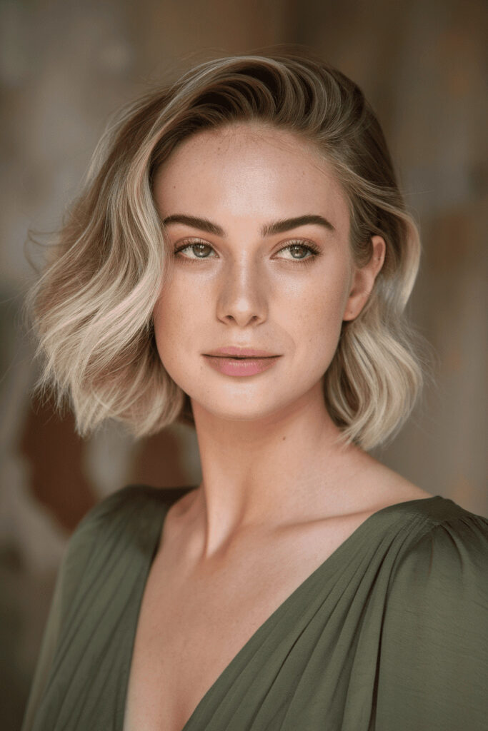 Glamorous Soft Wave Lob hairstyle.