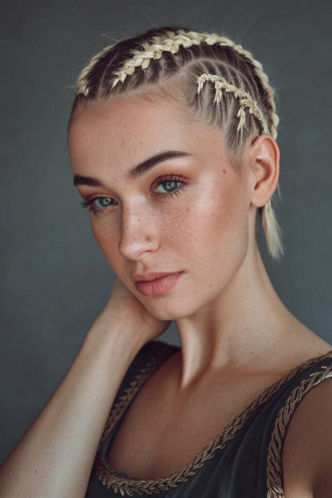 Short Fishtail Braid Viking Braids hairstyle .
