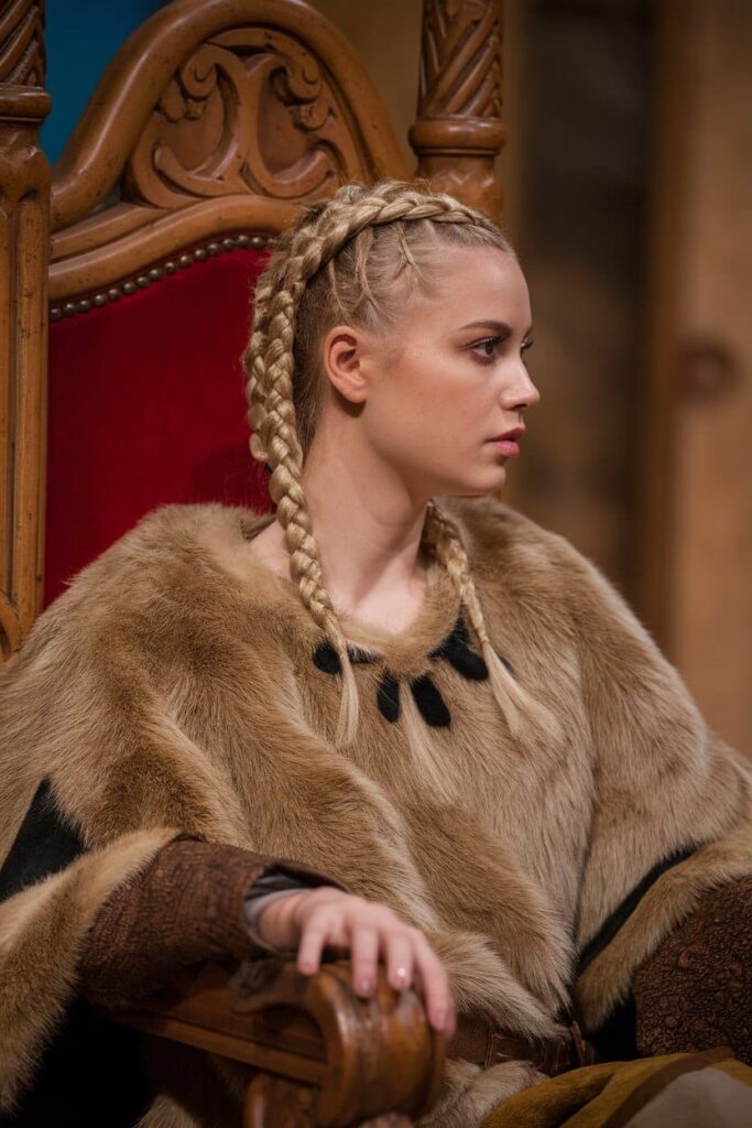 Bohemian Braided Updo in Viking Braids hairstyle.