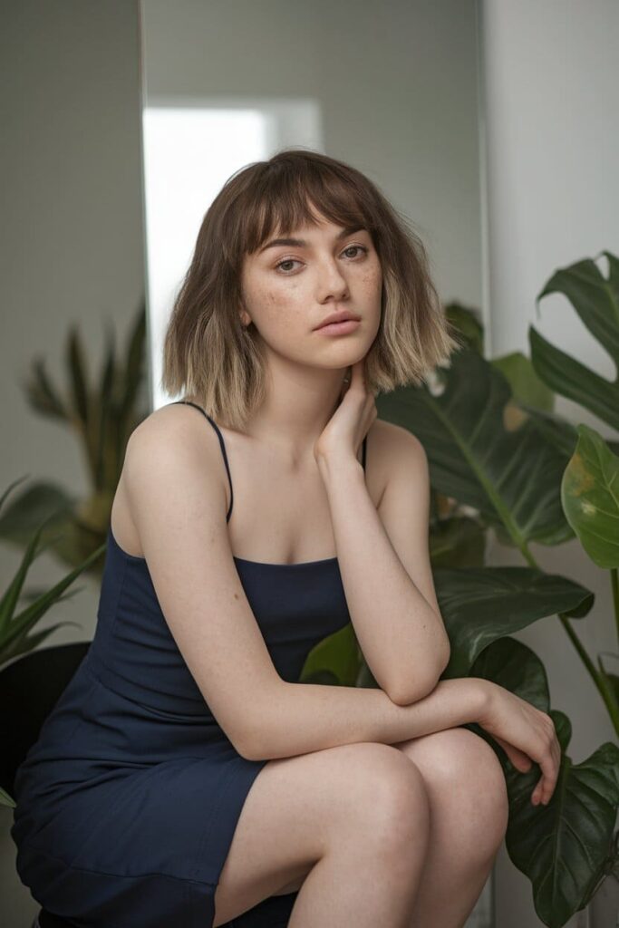 Stacked Bob with Face-Framing Layers Hairstyles for Fine Hair.