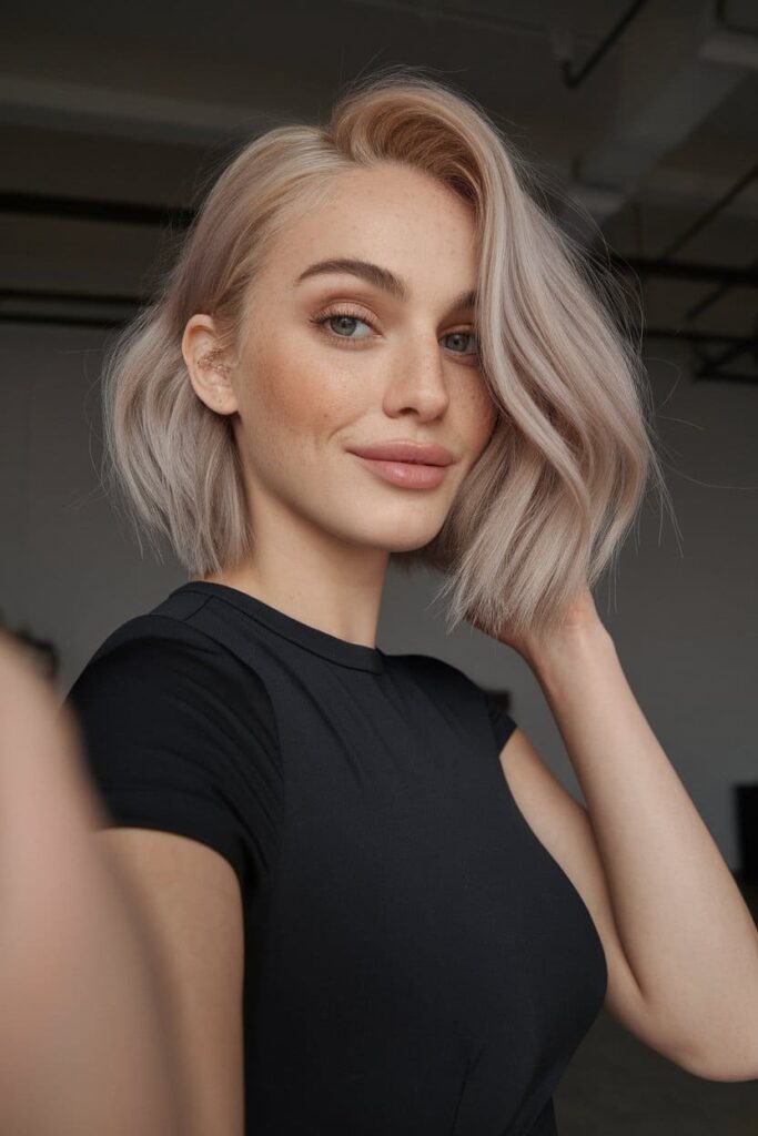 choppy bob with dip dye tips 