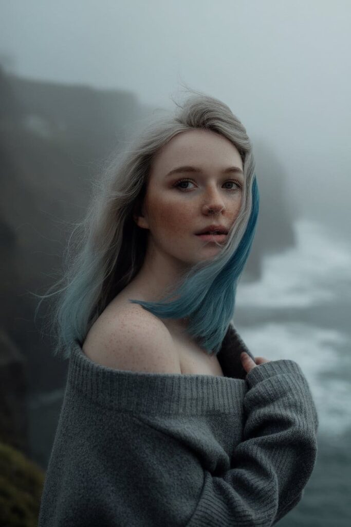 Gray-Blue-Balayage