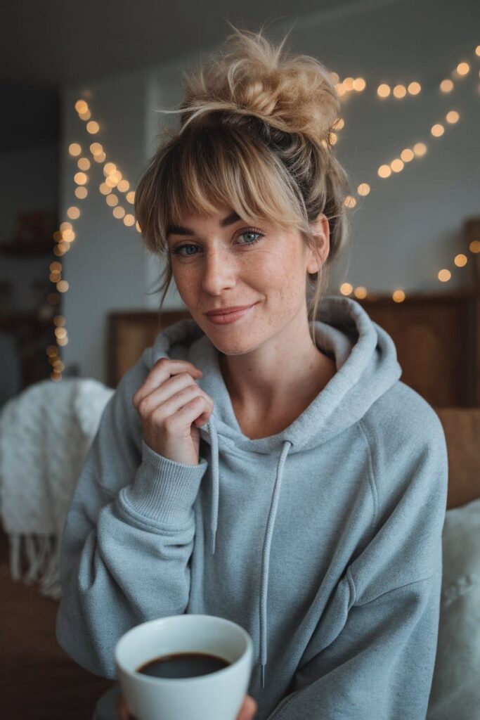 Messy-Bun-with-Bottleneck-Bangs