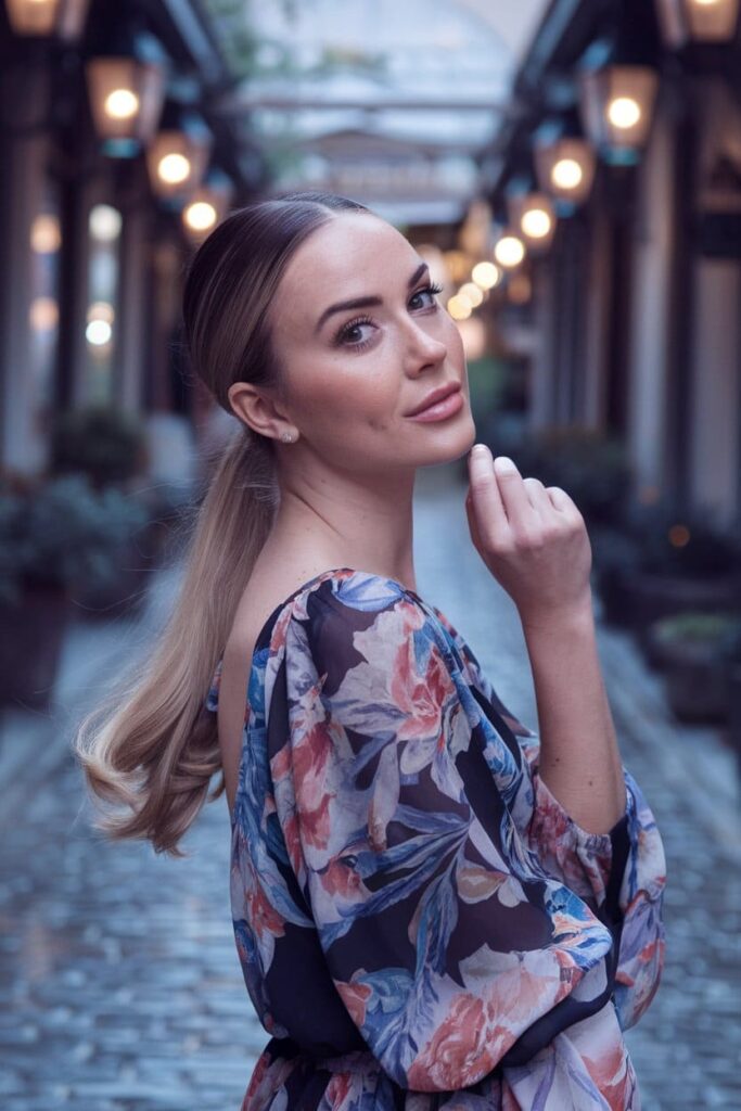 Side-Swept-Sleek-Ponytail